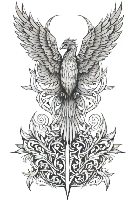 liver bird wings spread YNWA writing tattoo design idea