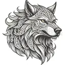 Viking wolf head tattoo design idea