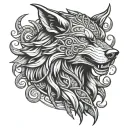 Viking wolf head tattoo design idea