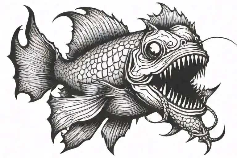 angler fish tattoo design idea