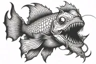 angler fish tattoo design idea