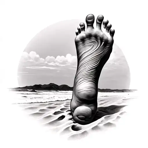 Footprints In The Sand tattoo design idea