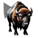 bison geometric tattoo design idea