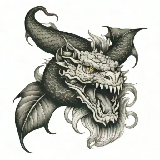 Gorgon tattoo sketch, snakes instead of hair, snake heads with open hissing mouths, one peony tattoo design idea