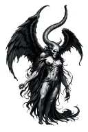 1312 SYL81 written inside death angel half demon tattoo design idea