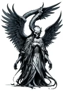 1312 SYL81 written inside death angel half demon tattoo design idea