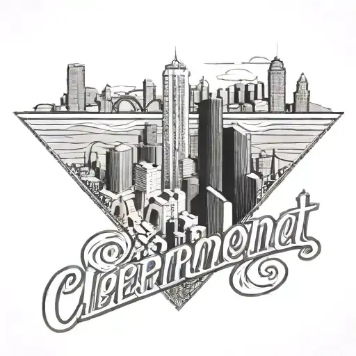 the word Clermont st and the Denver skyline made tattoo design idea