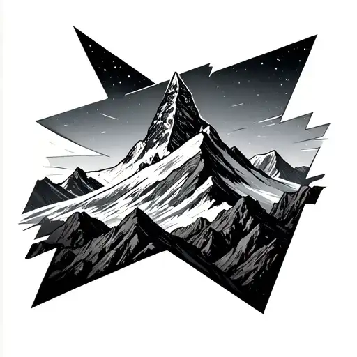 triangle with the matterhorn mountain tattoo design idea