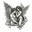 number 333 and angel near tattoo design idea