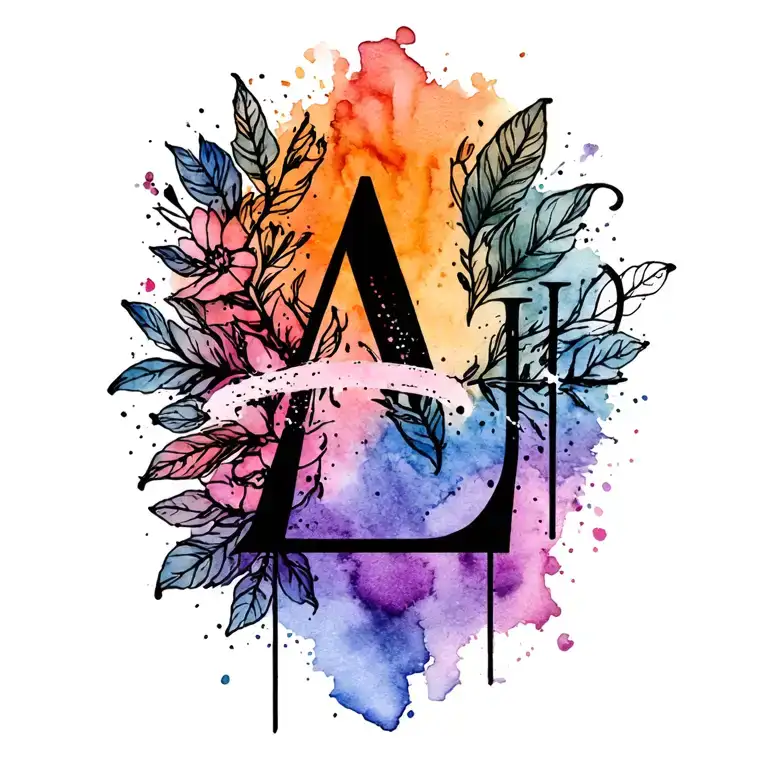 Initials A nad L font tattoo design tattoo design idea