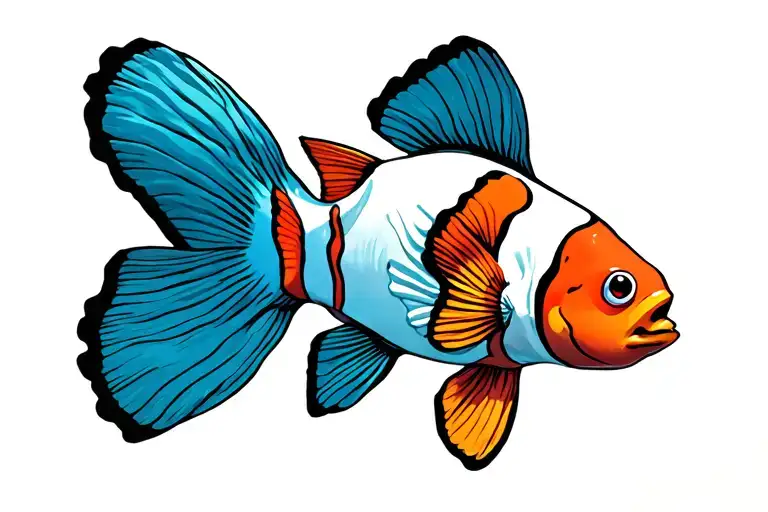 clown fish tattoo design idea