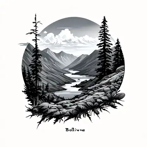 Landscapes of Bolivia tattoo design idea
