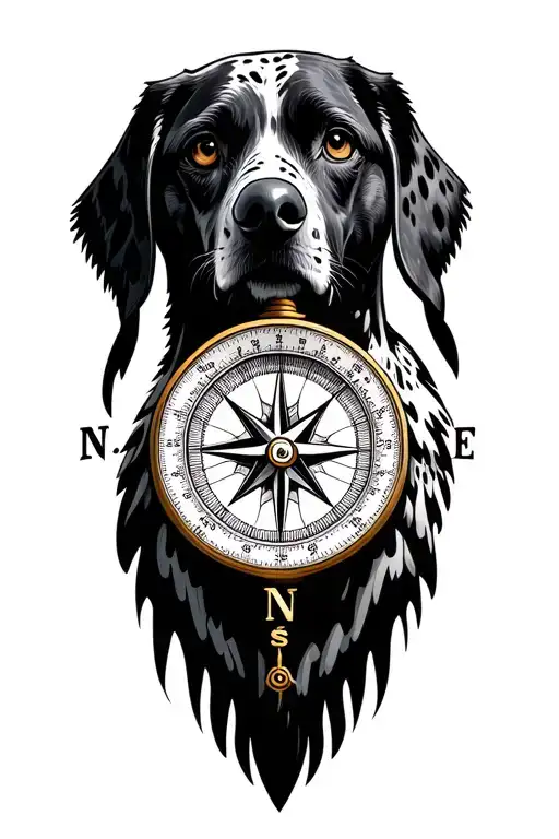 eagle mountains dalmatian compass tattoo design idea