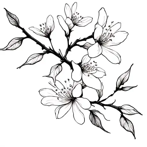 Almond blossoming tattoo design idea