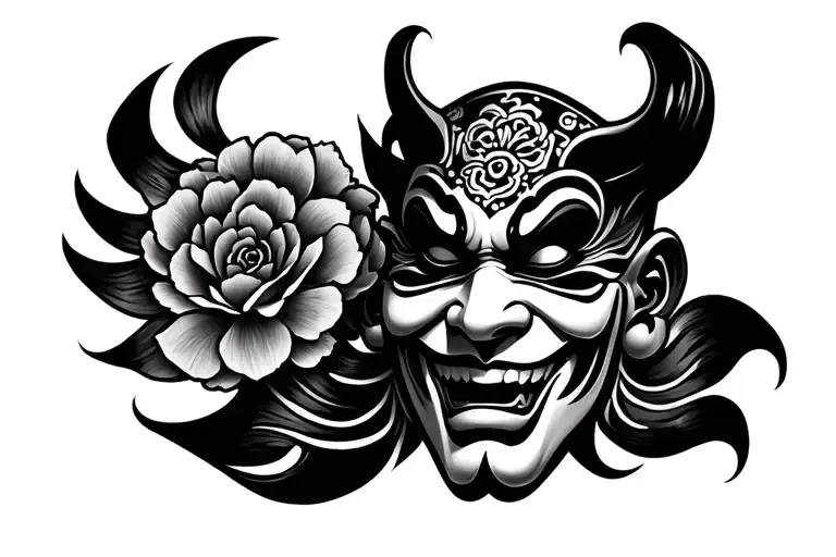 hannya mask throat tattoo design tattoo design idea