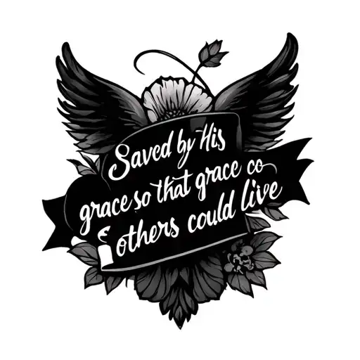 saved by His grace so that others could live tattoo design idea