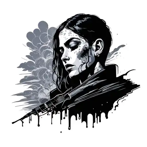 synthwave mood tattoo design idea