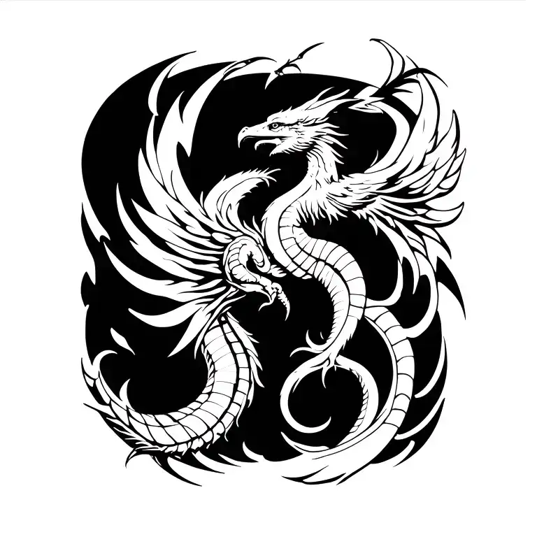 cobra phoenix rising from the ashes tattoo design idea