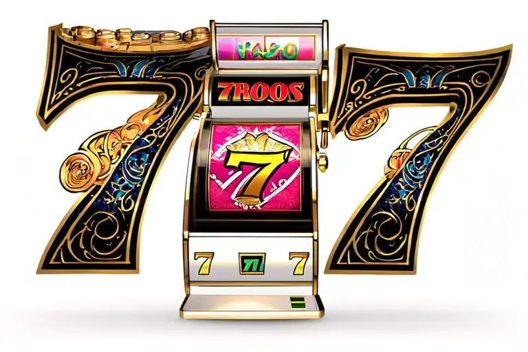 casino slot machine showing 777 tattoo design idea