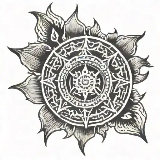 traditional sudarshan chakra  tattoo design idea