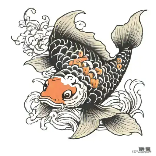 koi carp tattoo design idea