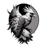 phoenix and feathers tattoo design idea