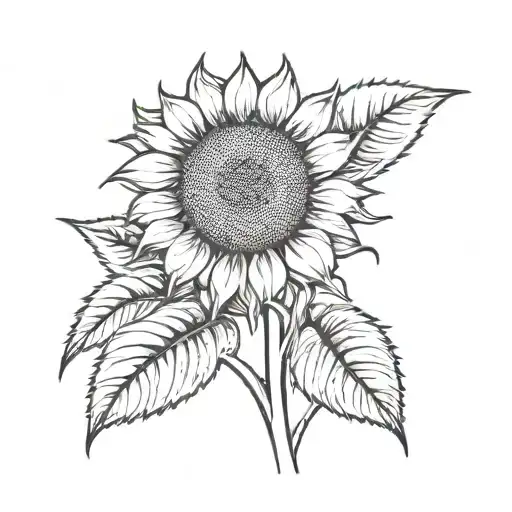 simple sunflower growing tattoo design idea