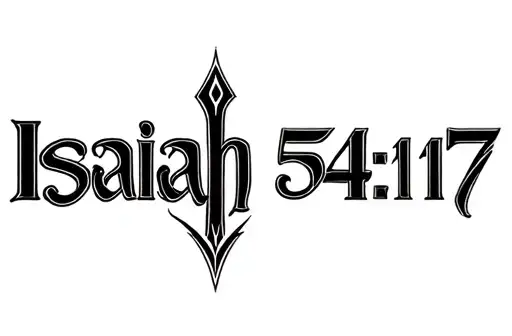 "Isaiah 54:17" tattoo design idea