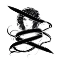 I want a tattoo with two solid black bands around the front of my upper arm (biceps). The lower band should have small o tattoo design idea