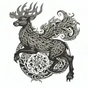 deer dragon tattoo design idea