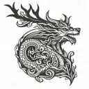 deer dragon tattoo design idea