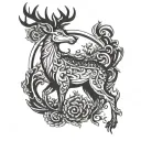 deer dragon tattoo design idea