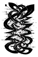 Raw Blackwork Chaotic Bold Strokes Flow Brutalist, Dark Abstract tattoo design idea
