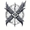 Binding runes engraved tattoo design idea
