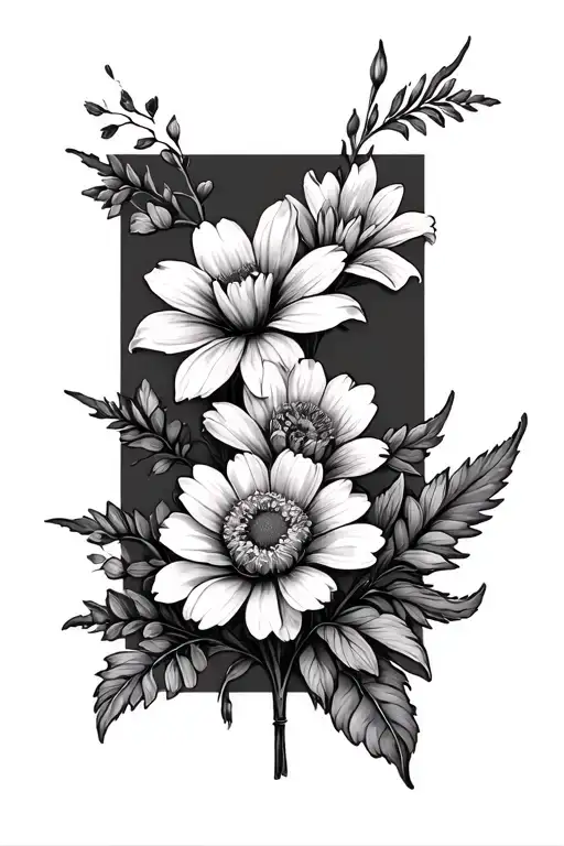 sing the birth flower for the dates April 11th July 7th May 5th November 5th Febuary 11th and August 1st create me a tat tattoo design idea