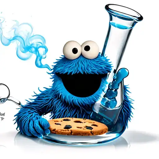 cookie monster smoking glass bong tattoo design idea