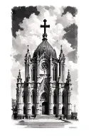Catholic cathedral  tattoo design idea