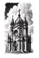 Catholic cathedral  tattoo design idea
