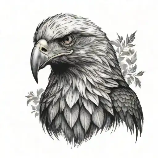 realistic eagle man tattoo on upper arm with 7 dates including one on the beak and black and white on right arm tattoo design idea