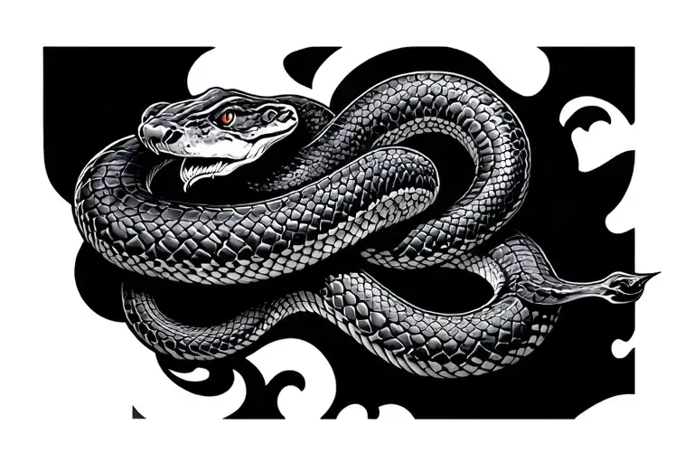 grunge sternum tattoo of snake tattoo design idea