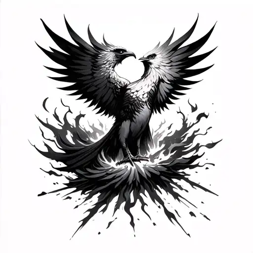 phoenix rising from the ashes symbolizing giving yourself grace  tattoo design idea