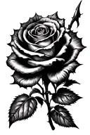 three thorned rose tattoo design idea