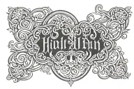 A tattoo stencil design for Yiddish-inspired names חיים (Chaim) and יהודית (Yehudit), each styled for placement just abo tattoo design idea