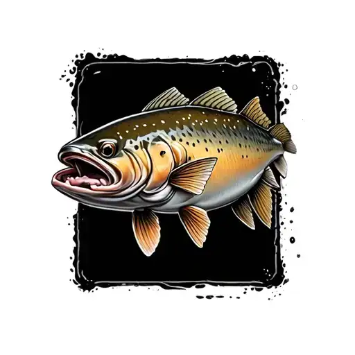 Brown Trout tattoo design idea