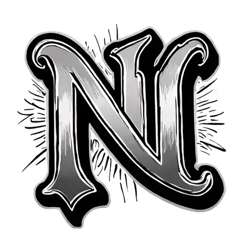 "NV" Cursive N Blankenship" "1/20/2008 3/16/2009" tattoo design idea