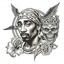 Tupac Shakur tattoo design idea