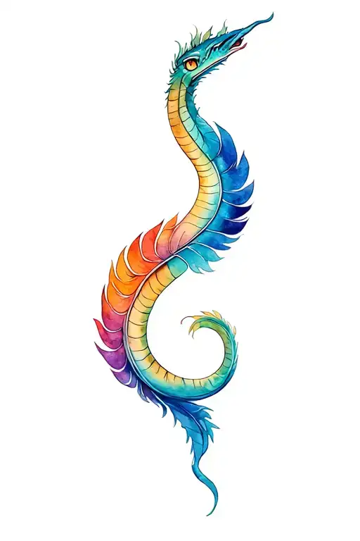 feathered serpent tattoo design idea