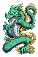 shenron dragon ball z shoulder with n64 characters tattoo design idea