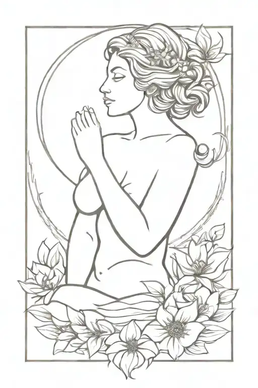 aphrodite goddess tattoo design idea