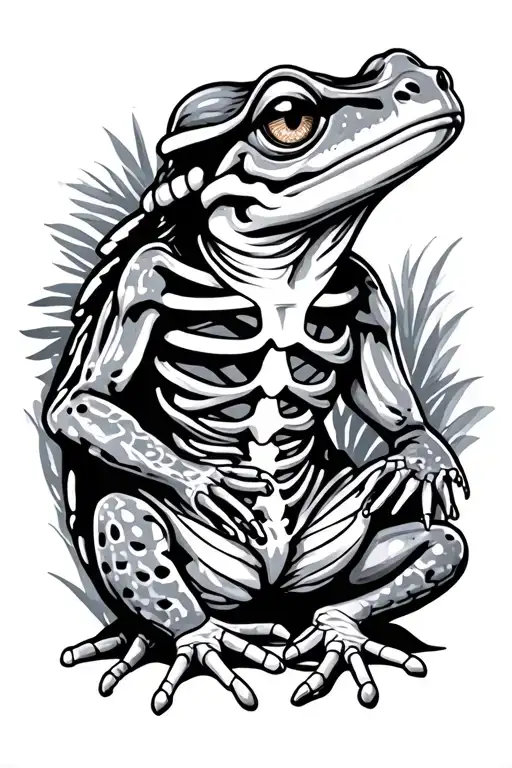 Skelton frog,  navy seal tattoo design idea